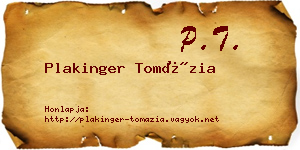 Plakinger Tomázia névjegykártya